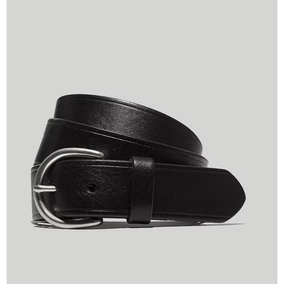 Madewell Accessories - Madewell $48 Medium Perfect Leather Belt Silver Buckle Size XS Black B3052